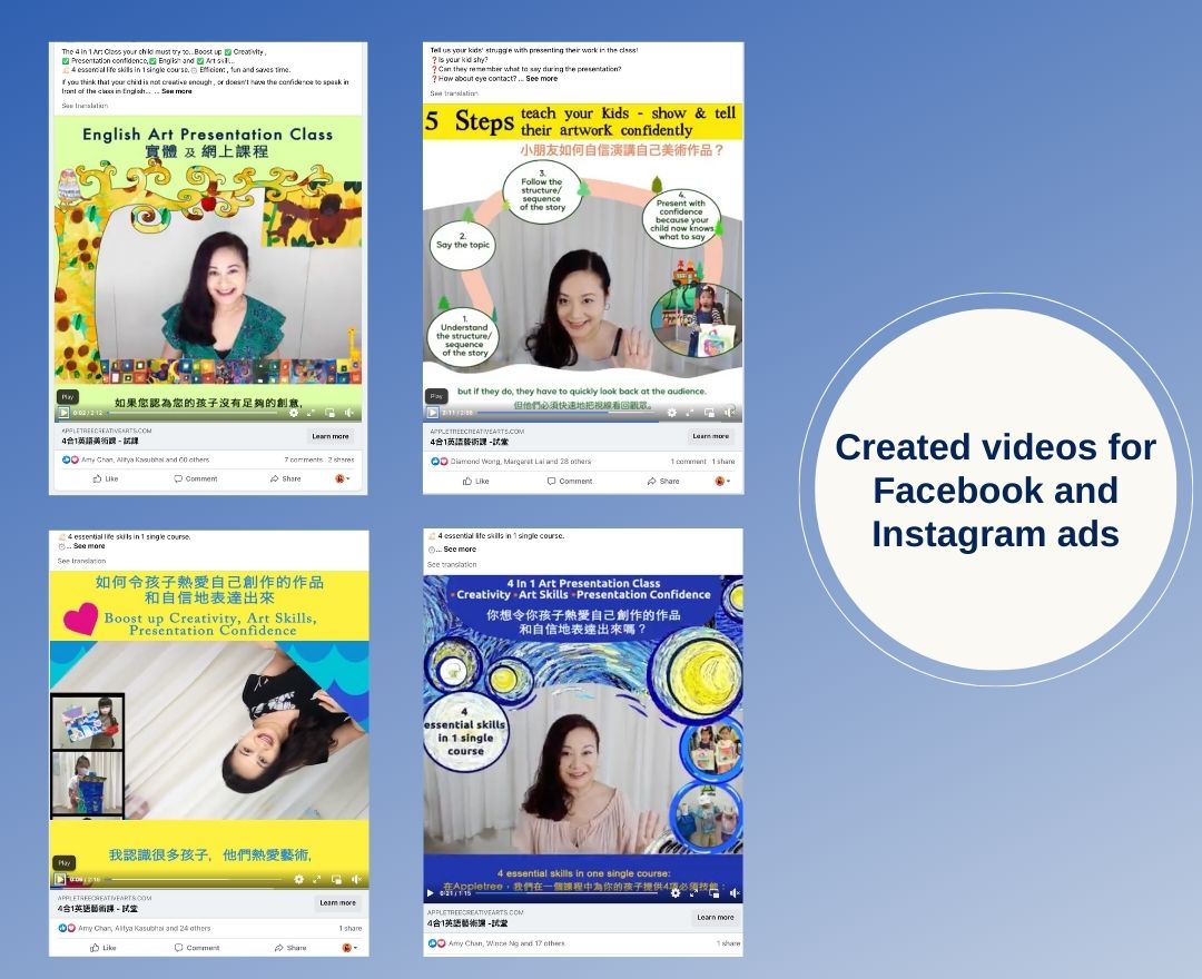 Created ads for Facebook and Instagram